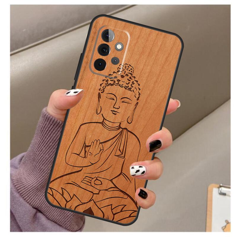Buddha Jesus Guadalupe Wood Case For Samsung Galaxy A34 A54 A14 A06 A16 A26 A36 A56 A12 A32 A52 A13 A33 A53 A15 A35 A55