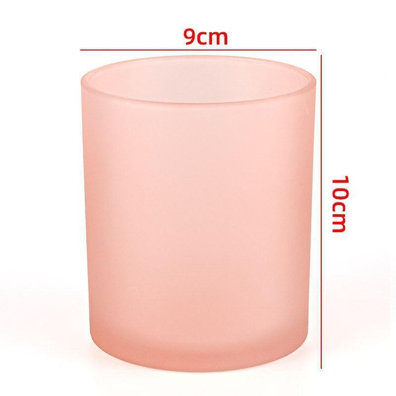 Colored Frosted Glass Candle Jar with Optional Lid - Creative Wide Mouth Design