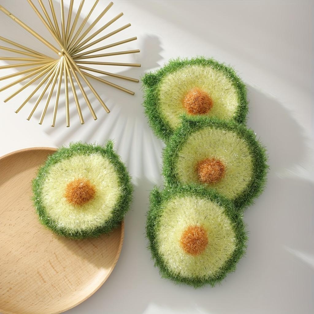 Avocado Shaped Kitchen Cleaning Sponge for Kitchen Dishwashing Cloth Soft Absorbent Household Cleaning Tools Easy Kitchen Tools