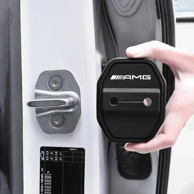 4pcs Silicone Car Door Lock Buckle Protector Cover For Mercedes Benz AMG W204 W213 W205 W211 W176 W164 Cla Smart Accessories