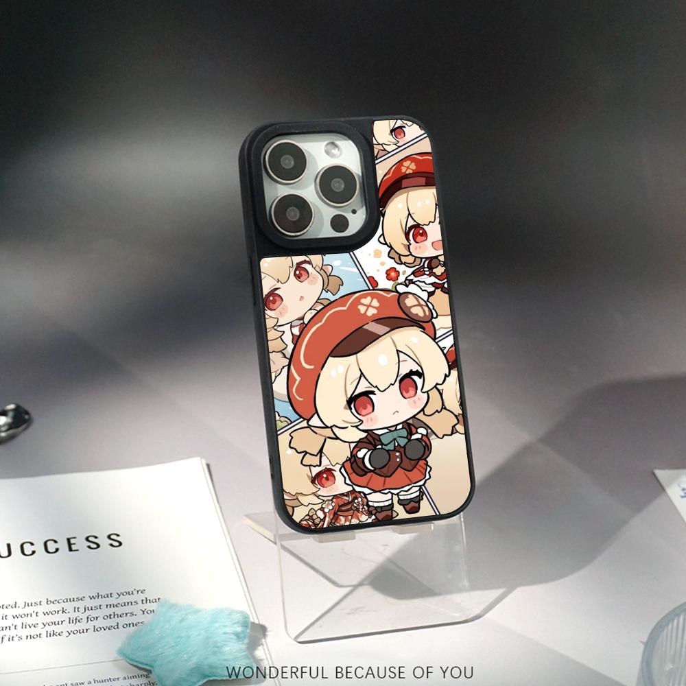 

Klee cute game girl pattern design Phone Case for iPhone 17 16 e 15 14 13 12 Pro Max Sheepskin Silver-edged protective case iPhone17 Pro Max