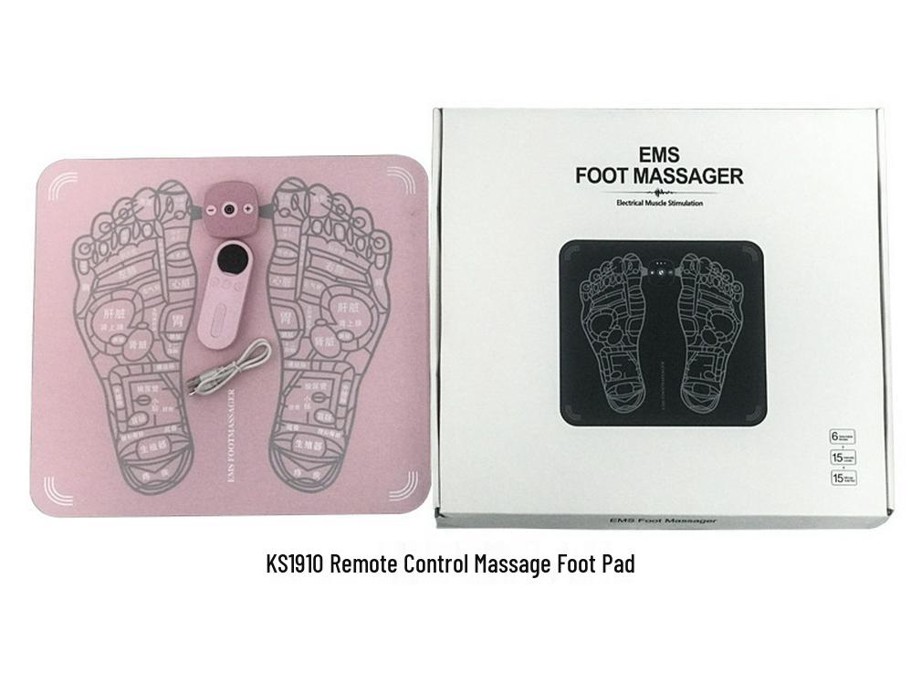 Rechargeable EMS Foot Massager with Remote Control - Micro-pulse Foot Therapy Pad
