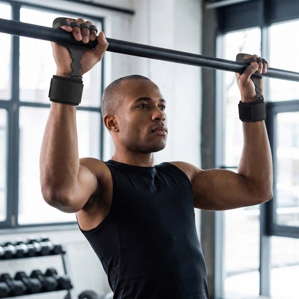 1 Pc/ Pair Ergonomic Shape Lifting Grips Silicone Material Anti-Slip Grips  Barbell Exercises