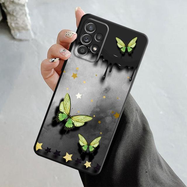Bling ästhetische Schmetterling Rose Kunst Fall für Samsung Galaxy A14 A73 A53 A71 A51 A31 A33 A22 A12 A21s A13 A32 A52s A72 A52 A23