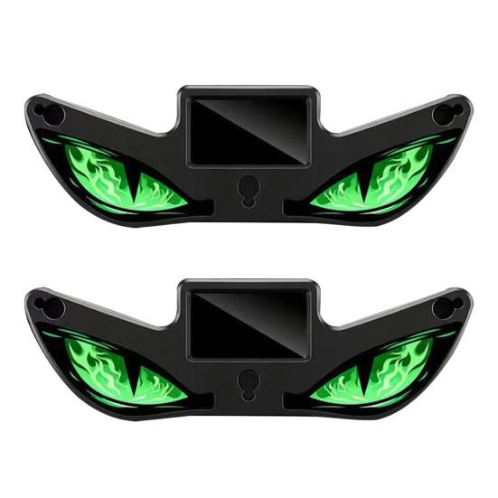 Lumière LED de Voiture sans Fil Yeux de Diable Solaires pour Pare-brise, Panneau d'Avertissement de Fenêtre à Installation Magnétique avec Trois Modes d'Affichage Personnalisés Intelligents, Numérique