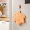 Bathroom Decor Hand Towel Leaf Shape Towel, Soft Absorbent with Hanging Loop, Kitchen Cute Maple Ginkgo Design for Drying Loop