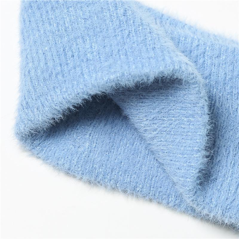 Haima Fur Scarf Solid Color Warm Men'S And Women'S Scarves Winter Versatile Parent-Child Children'S Yarn Scarf High Neck Protection