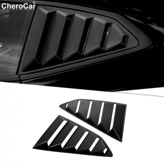Black Rear Side Window Blinds Quarter Louver Trim for Chevrolet Camaro 2016-