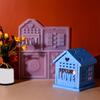 Valentins Day Silicone House Ornament Making Mold for Candle and Night Lights with Heart and House Designs