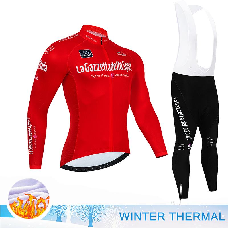 2025 Winter Thermal Fleece Sets Long Cycling Jersey 20D Gel Pad Men Fox Teleyi MTB Ropa Ciclismo Bike Bicycling Maillot Clothes