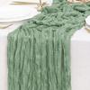 Gauze Table Runner Semi-Sheer Crinkle Table Runner Boho Rustic Decorations For Wedding Reception Bridal Shower Holiday Party