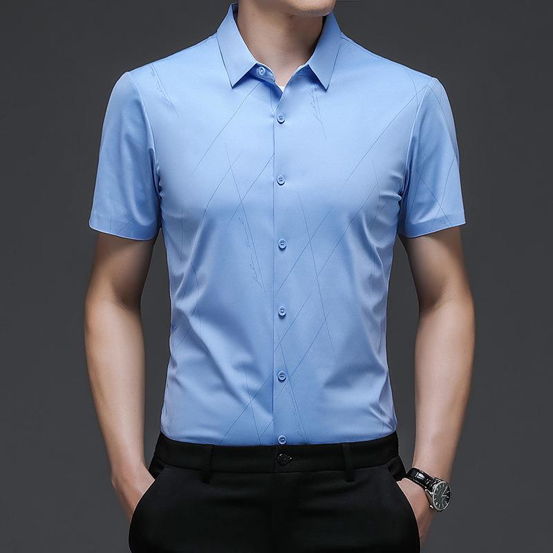 Short-sleeved Shirt Middle-aged Summer New Business Casual Thin Temperament Loose Men's Shirt Dad Cardigan Men