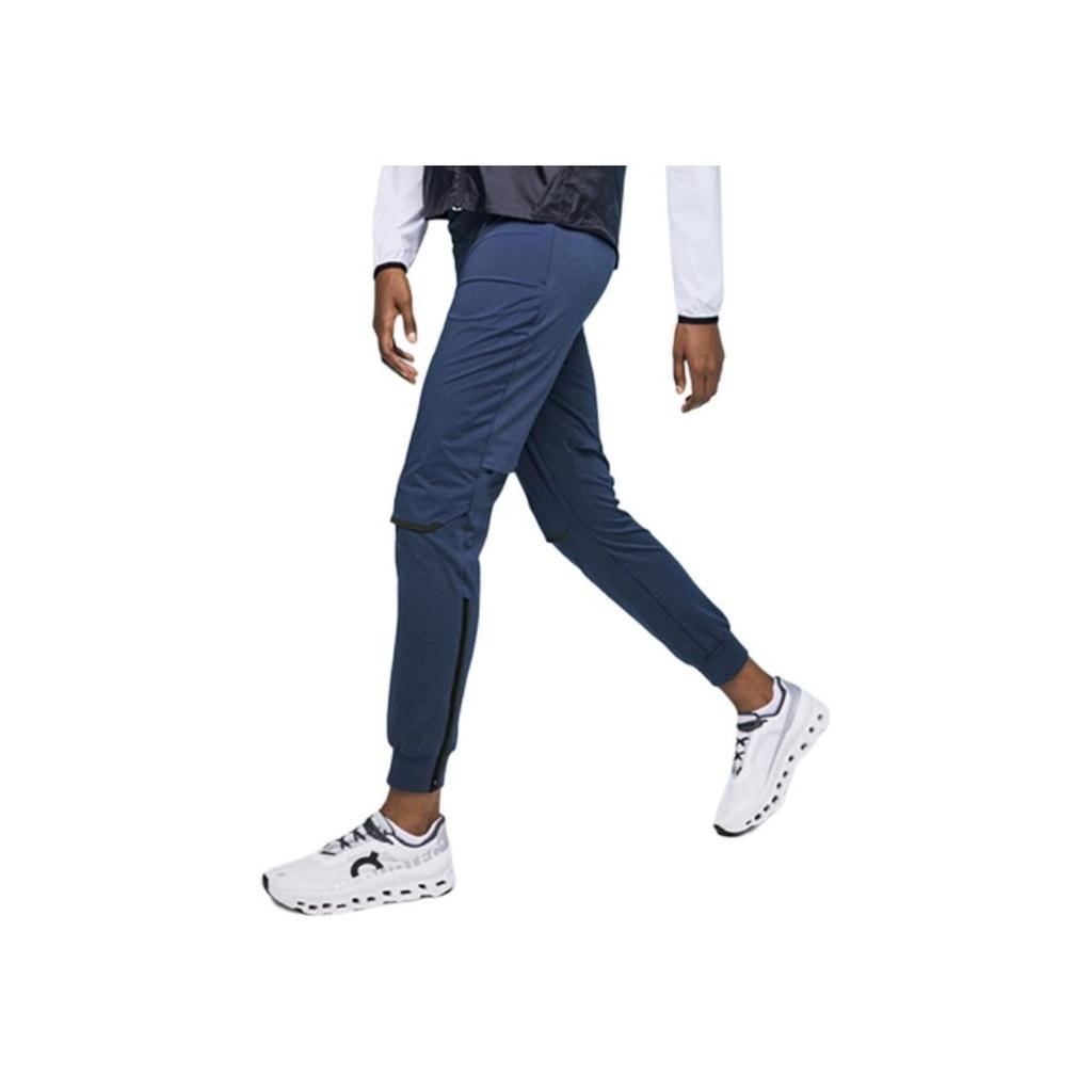 Jednokolorowe sznurowane dopasowane zwężane spodnie casualowe damskie do noszenia na co dzień Granatowy 1WE10350133