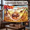 Mountain Landscape Theme Throw Blanket Custom Name Text Personalized Blanket Soft Cozy Blanket for Home Sofa Bed
