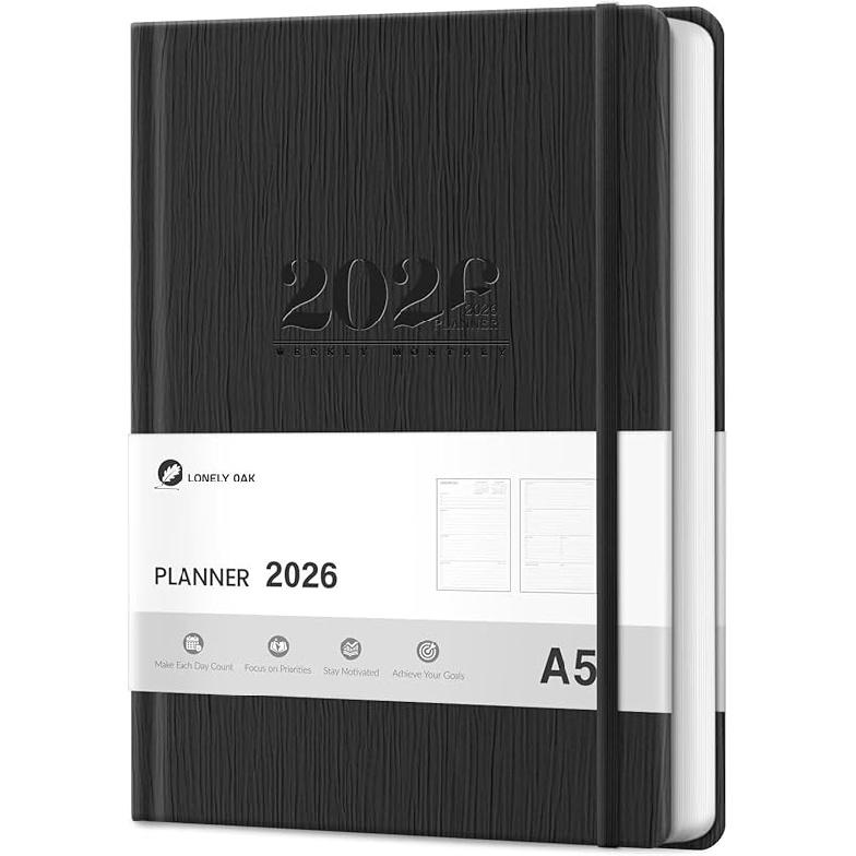 2026 Planner, Weekly and Monthly Planners, Faux Leather Daily Calendar 2026 Planner, 12 Month Agenda from Jan. To Dec., Hardcover Habit Tracker