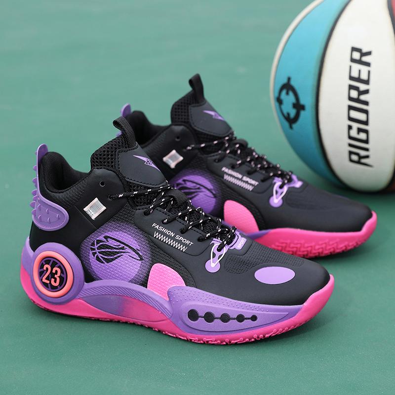 Mens Basketball Shoes Outdoor Field Training High-top Leather Wear-resistant Comfortable Sports Shoes for Men Basketball Boots