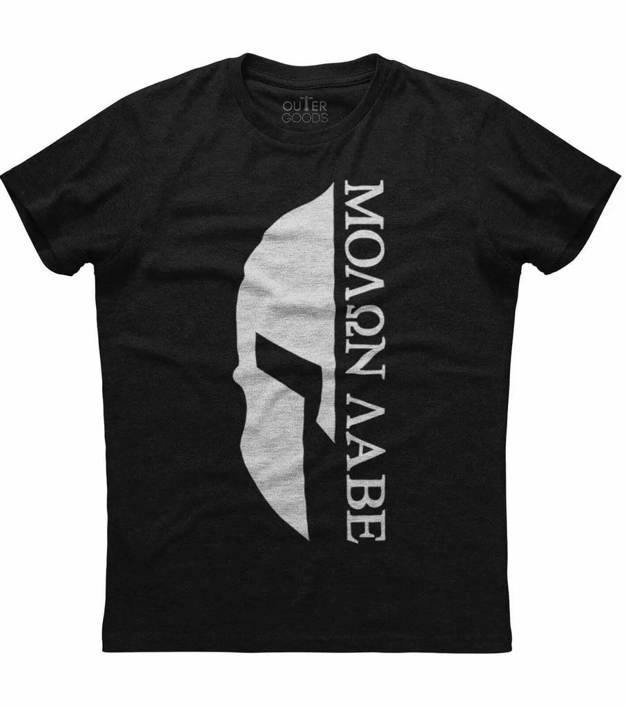 Maglietta da uomo estiva in cotone con stampa di elmo spartano Molon Labe patriottico, girocollo, manica corta, nuova, taglie S-3XL