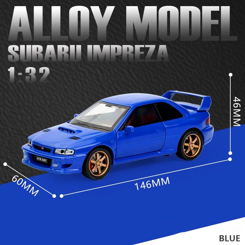 1/32 Subaru Impreza WRX STI Alloy Sports Car Model Diecasts Metal Racing Vehicles Car Model Simulation Sound Light Kids Toy Gift