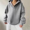 Womens Oversized Hooded Sweatshirt Long Sleeve Solid Color Casual Streetwear Top Fall Winter 2025