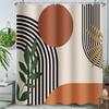 ChloropLastid Boho Shower Curtain for Bathroom Mid Century Modern Bohemian Abstract Geometric Fabric Waterproof  Shower Curtains