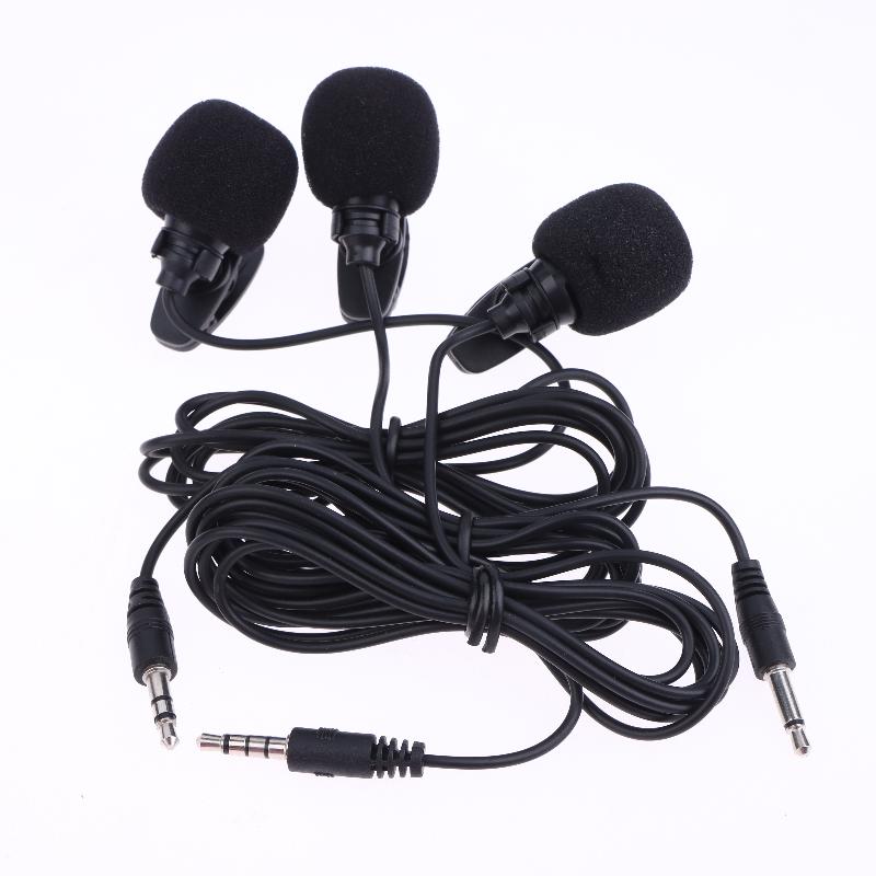 Black Hands-free Condenser Clip-on Lapel Mic 1.5 Meters Mini Portable Lavalier Wired 3.5mm Microphone For Phone And Laptop
