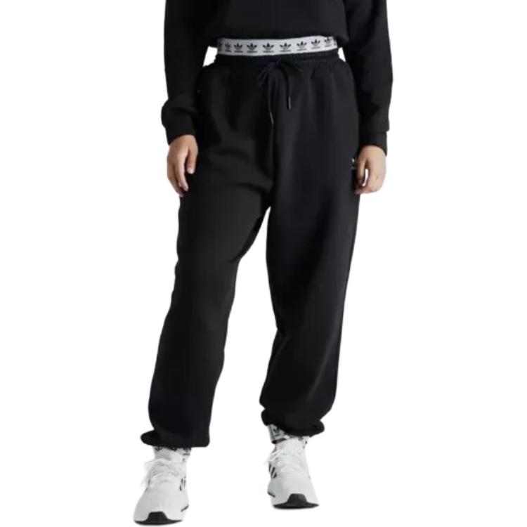 Adidas Originals Tape Jogger Solid Color Fleece Logo Micro Marked Cuffed Warm Casual Sports Pants Winter Knitted Sports Pants Women Joggers HB6029