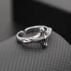 Trendy Handmade Ribbed Cross Minimalist Men's Open Ring Vintage Creative Punk Hip Hop Cool Personalized Jewelry Accessories
