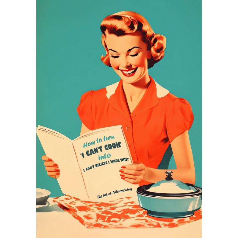 Retro Kitchen Cartoon Poster Vintage Food Humorous Wall Art Canvas Picture for Modern Kitchens Dining Room Decoration Home Gift