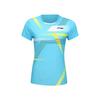 Li Ning Badminton Series Quick-Dry Slim Fit Short Sleeve T-Shirt Women Tops Bachelor-Blue AAYU138-3