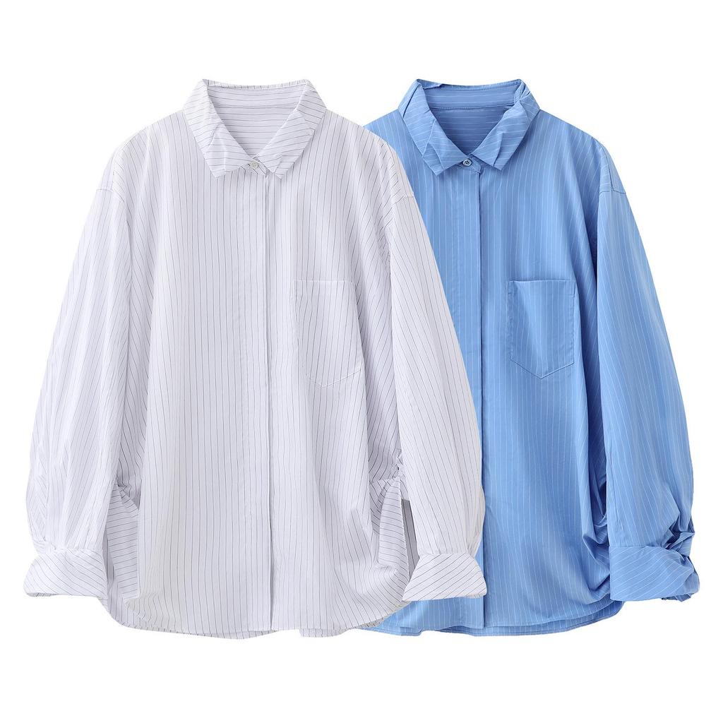 2026 Spring Women's Casual Striped Lapel Shirt - Simple, Versatile, and Chic