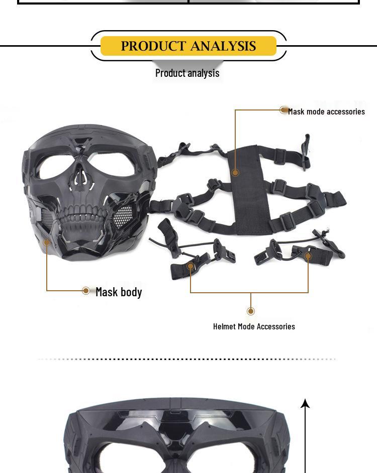 Halloween Skull Cosplay Tactical Mask - Nylon Protective Horror Facegear