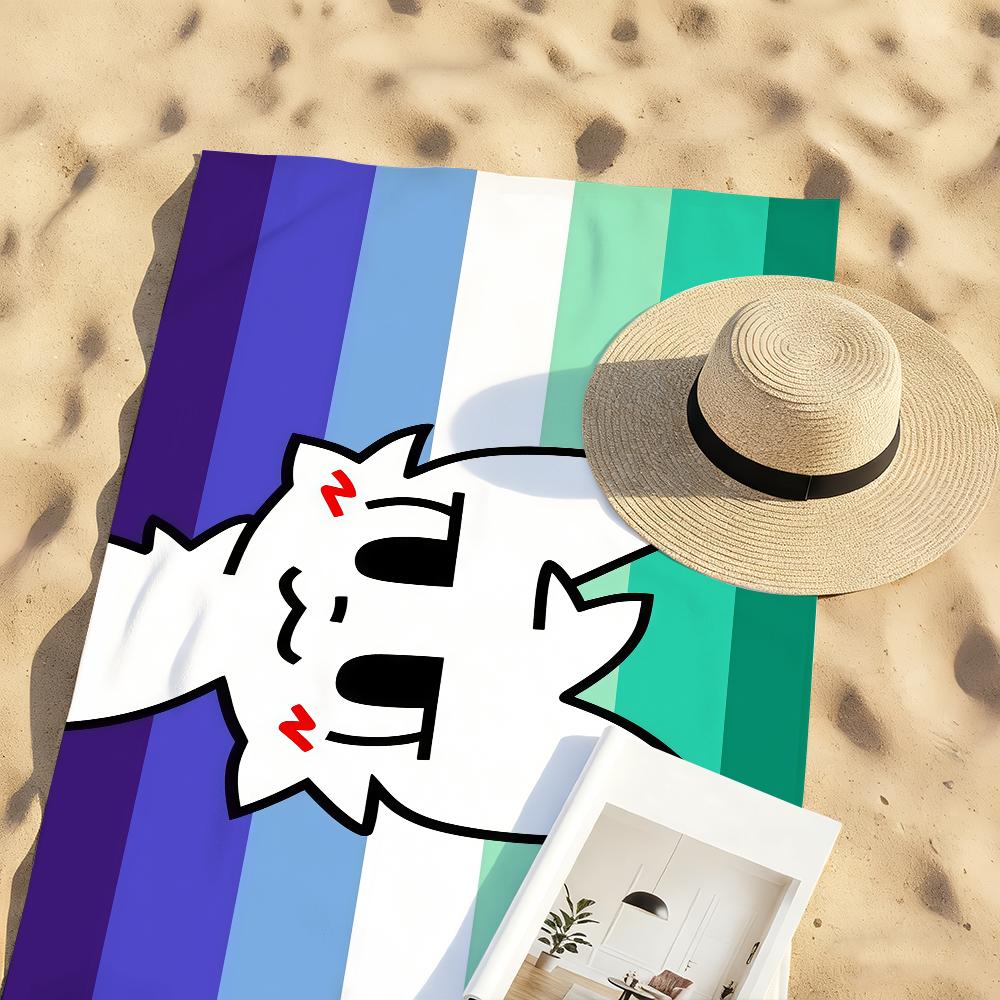 Cartoon Studi01 Boy kisser Cat Towel Quick Drying Beach Towels Are Suitable For Swimming Pools Camping Yoga And The Gym