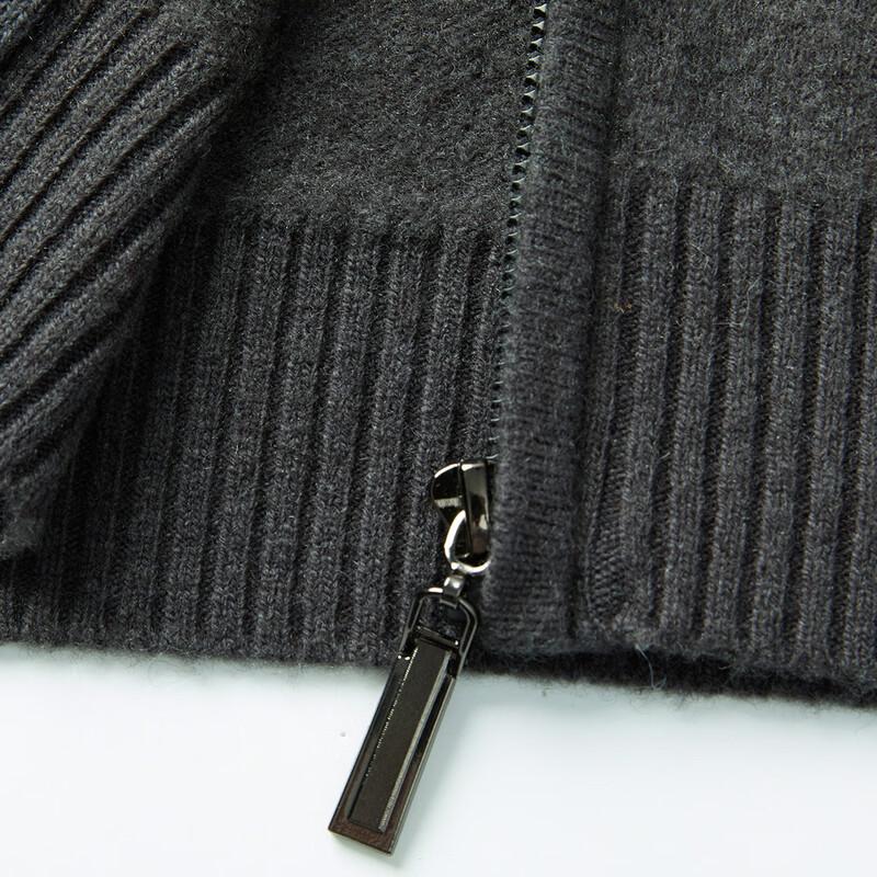 Goldene Chrysantheme Herren Reiner Wolle Full-Zip Strickjacke