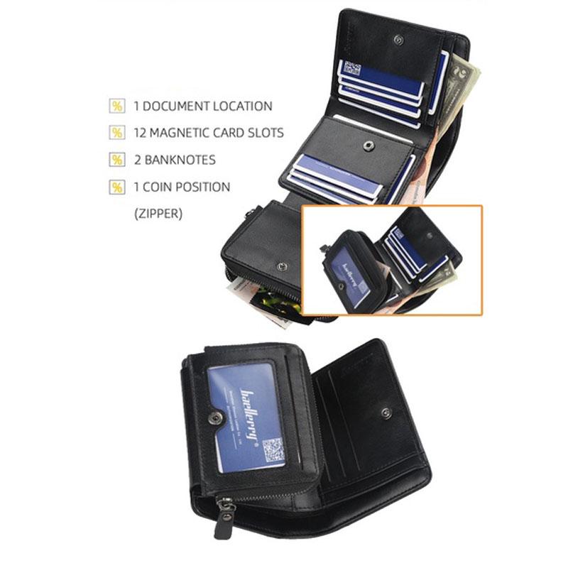 ארנק לגברים Bifold ארנק אלגנטי דק כולל מחזיק כרטיס אשראי חלון מזהה