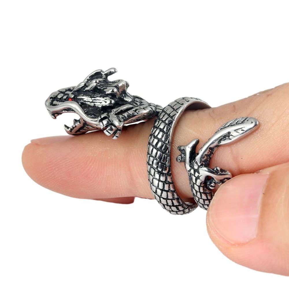 Europäischer und Amerikanischer Schmuck, Drachenringe, Retro Trendige Herren Accessoires, Tierringe.