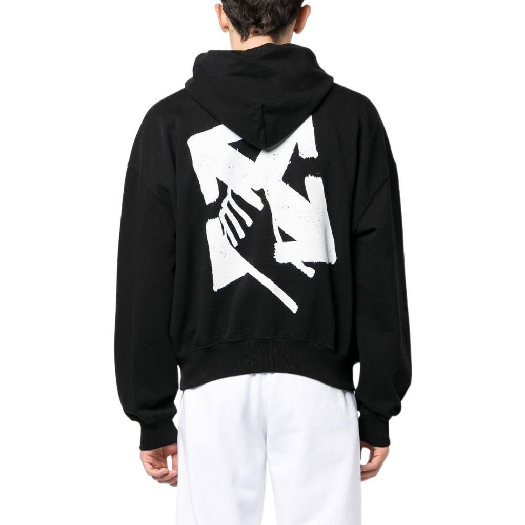 Off-White Hand Arrow Boxy Hoodie Black/White Men Tops OMBB110S23FLE0031001