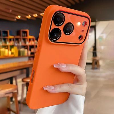 Luxury Matte Large Window Phone Case For iPhone 17 16 15 14 13 Pro Max 17Pro Shockproof Glass Camera Protect Hard PC Back Cover