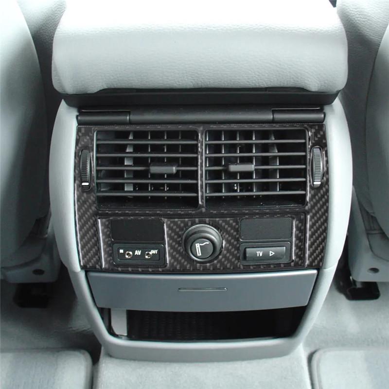 Carbon Fiber Car Center Console Air Conditioning CD Gear Control Panel Trim Cover Sticker For BMW X5 2000-2006 Car Accessories