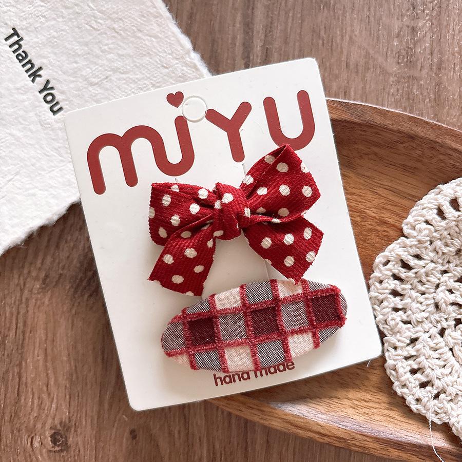 

2026 New Year Cute Red Bow Hairpins Children Girls Kid Hair Clips Pin Barrettes Accessories Hairclip Headwear Headdress Ornament about 7 cm
