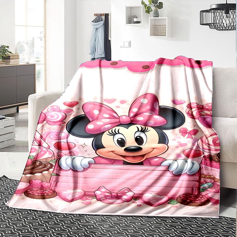 1 pezzo Coperta Dolce Minnie Mouse Leggero Plaid in Flanella per Divano Letto Viaggio Campeggio Soggiorno Ufficio Divano Sedia