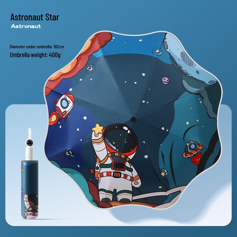 Kids Cartoon Astronaut Star Reflective Umbrella