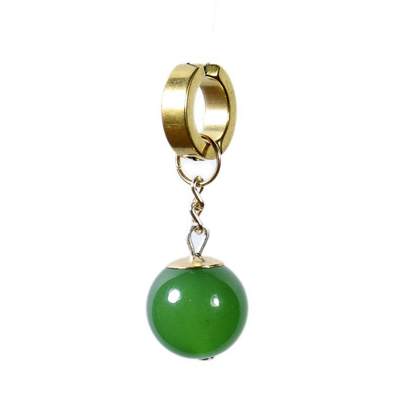 Vintage Dragon Ball Goku Black Anime Ohrringe mit Achat-Einlage Kein Piercing erforderlich! Green Gold A beige
