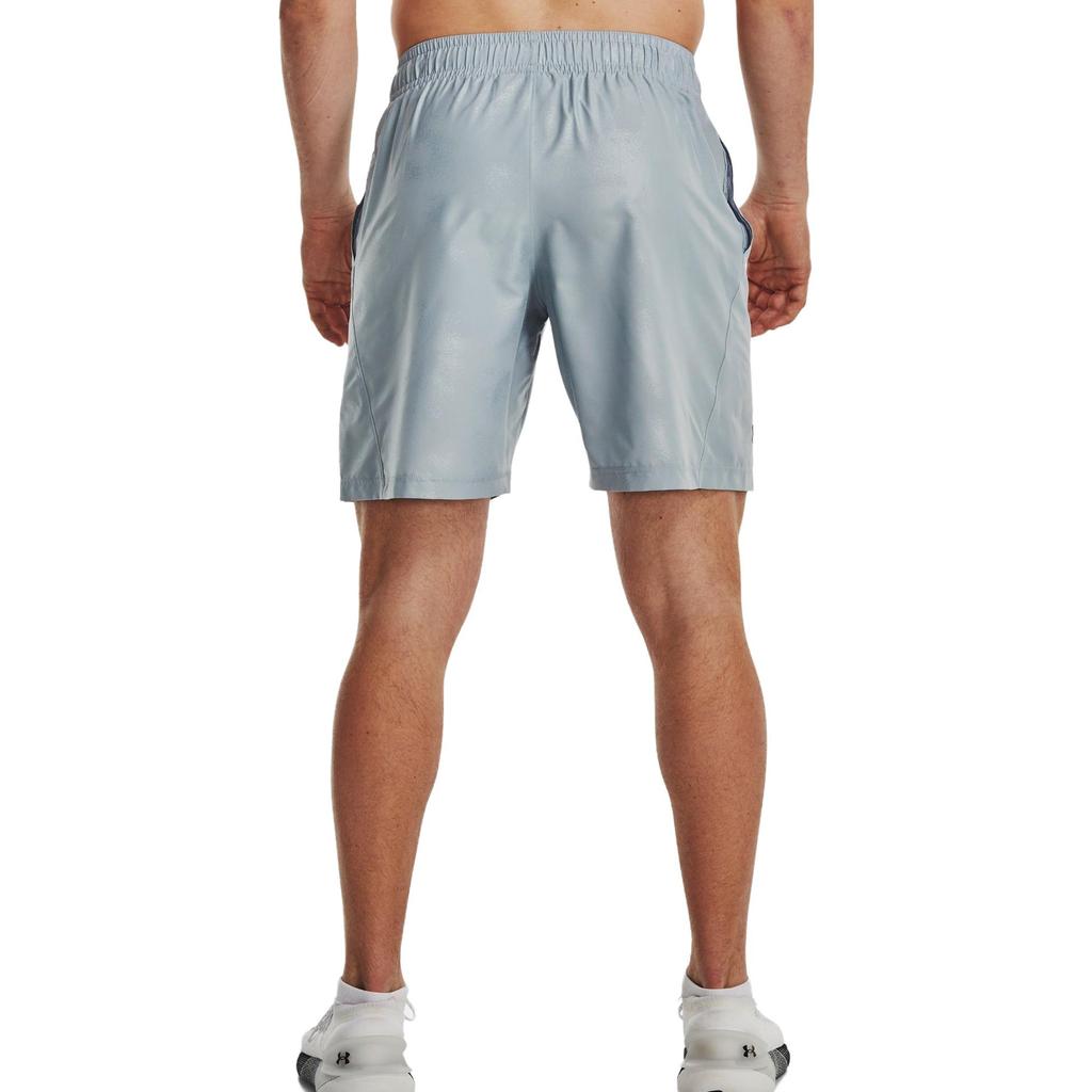 Under Armour Logo Print Elastic Waist Mid Rise Fitted Straight Leg Casual Shorts Men Shorts Gray 1377137-465