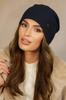 Woolen Hat with an Interesting Slit at the Back in Navy Blue Kamea-Iris