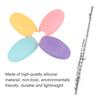 4Pcs Flute Finger Rest Silicone Wind Instrument Accessories Yellow/Pink/Rose Red/Purple