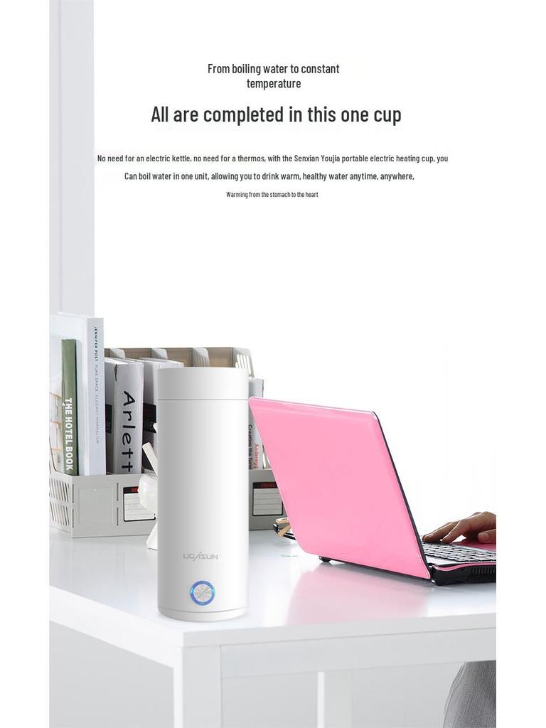 Compact Electric Heating Thermos Cup: Portable Mini Water Boiler for Students & Travel