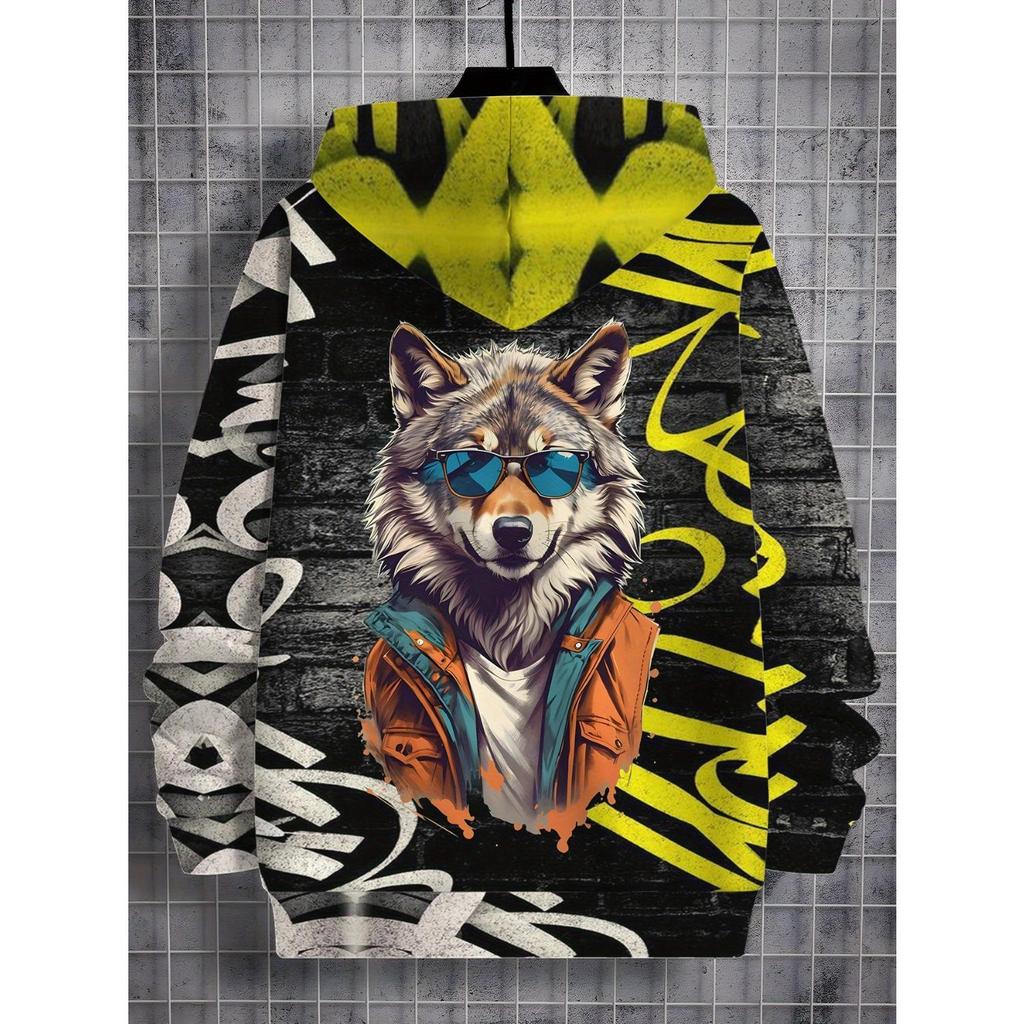 Children's clothing, boys' creative 3D printed hooded sweatshirt, boys' casual sports long sleeved hooded top