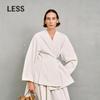 Less 2025 Spring Long Sleeve Collarless A-Line Jacket