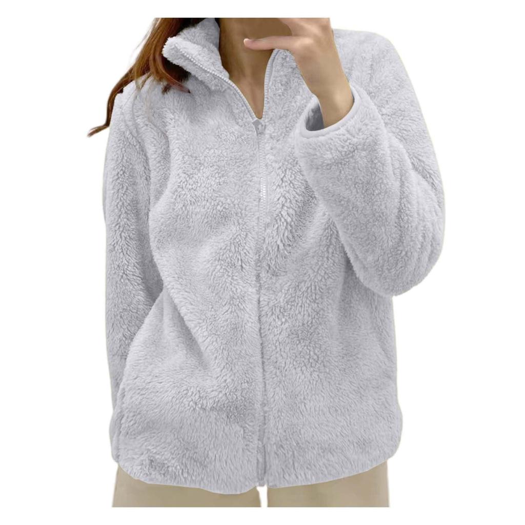 Womens Fleece Zip Up Jacket Light Fall Jackets Winter Plus Size Jackets