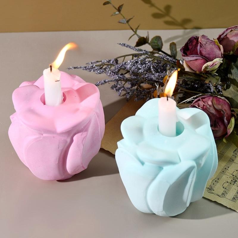 Multipurpose Flower Candle Stand Sturdy Silicone Plaster Mold for Elegant Home Decoration Wedding and Festive Occasions